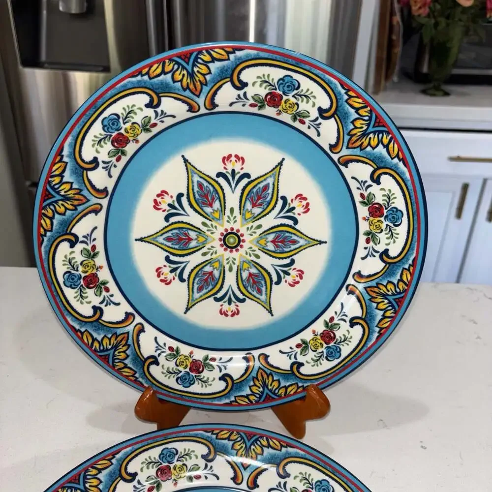 Euro Ceramica Zanzibar Stoneware Dinner Plates, Set of 2